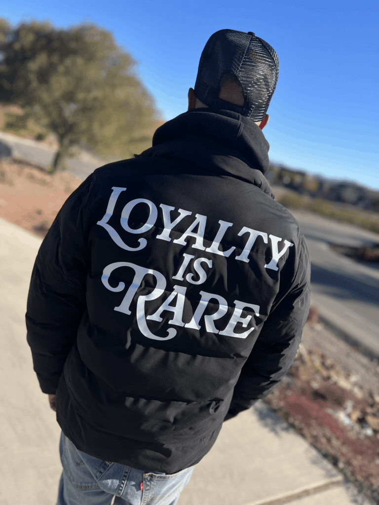 Loyalty Is Rare (WH) | Black Puffer Coat
